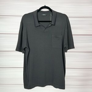 NWT Men’s Esprit Polo Shirt Short Sleeve Gray Jersey size L Fitted